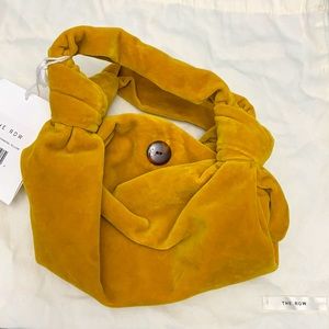 The Row Ascot Two Bag yellow velvet